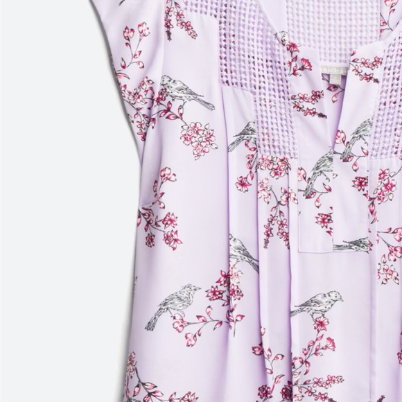 DANIEL RAINN-Estefany Lace Recycled- Polyester Blouse- light purple- 1X - Picture 3 of 3